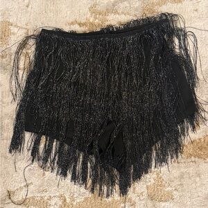 SHEIN Black and Silver Fringe Shorts